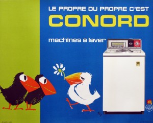 Original Appliance Poster, Conord Birds, 1960